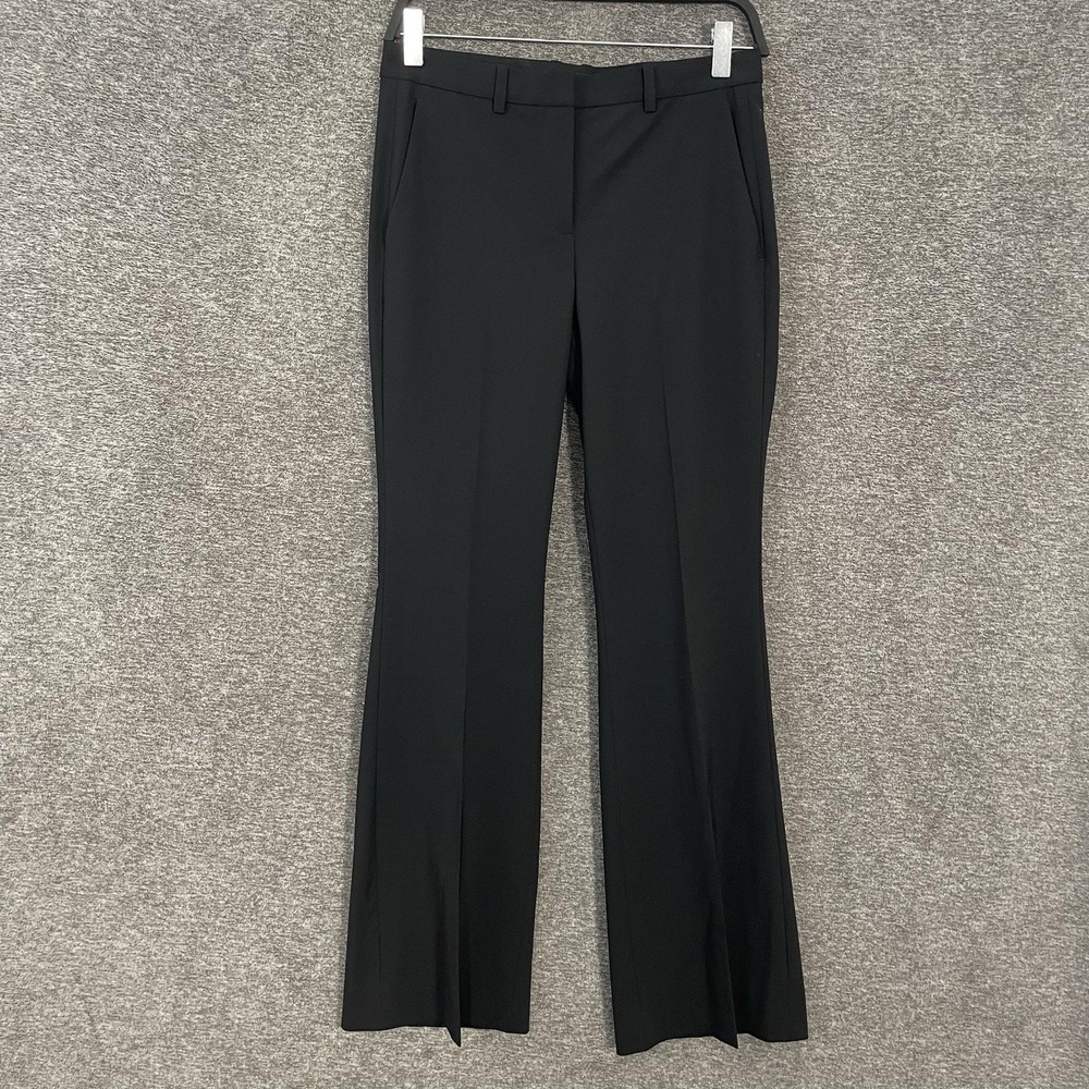 Theory Dress Pants Womens 0 Black Demitria 4 Wool Twill Stretch Work Office Boot
